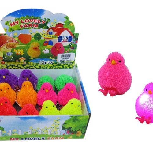 CHICKEN FLUFFY SQUISHY FLASHING (BOX 12)