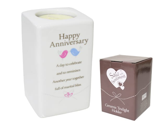 CANDLE HOLDER HAPPY ANNIVERSARY