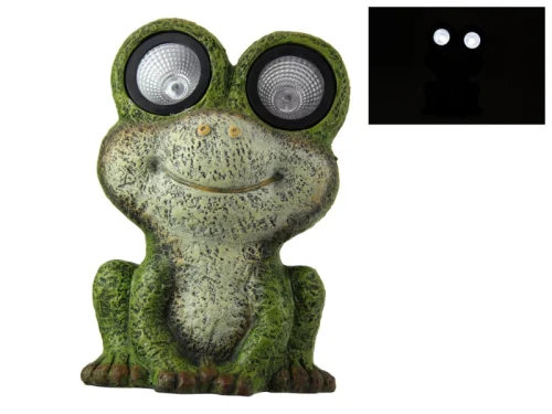 FROG SITTING WITH SOLAR EYES (2 PACK)