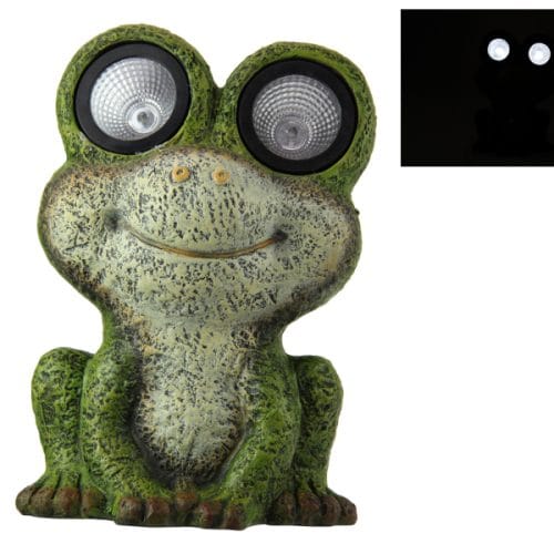 FROG SITTING WITH SOLAR EYES (2 PACK)