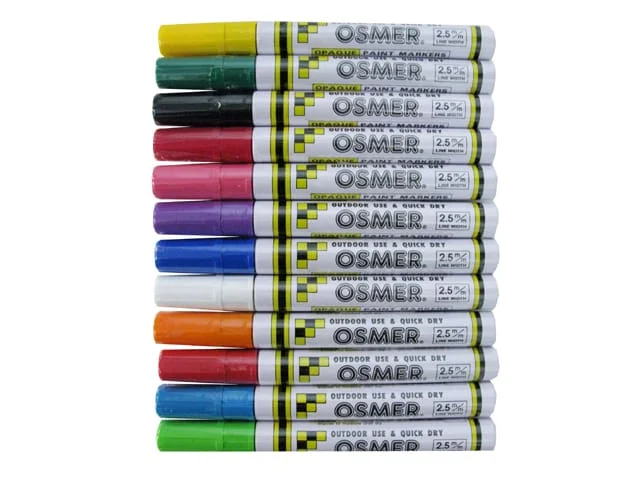 MARKERS OPAQUE PAINT MIXED COLOURS   (BOX 12)