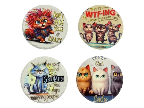 MAGNET CRAZY CAT (12 PK)