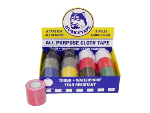 TAPE HUSKY CLOTH ASST COLOURS (BOX 12)