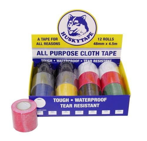TAPE HUSKY CLOTH ASST COLOURS (BOX 12)
