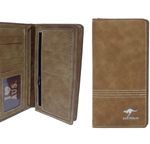 WALLET & MOBILE PHONE HOLDER LADIES LIGHT BROWN