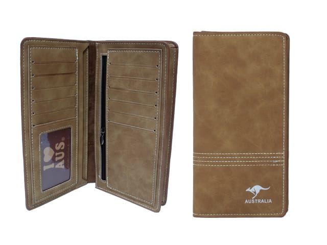 WALLET & MOBILE PHONE HOLDER LADIES LIGHT BROWN