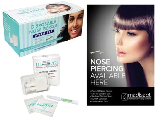 DISPOSABLE NOSE PIERCING STARTER KIT