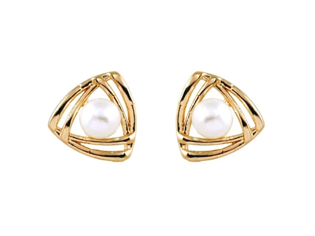 PEARL STUD GOLD 4MM