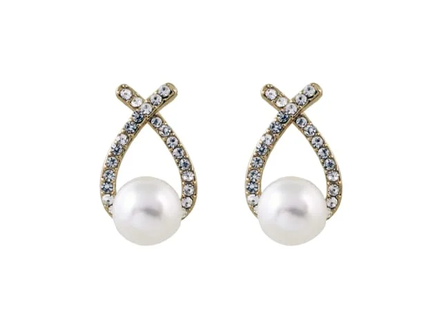 PEARL STUD GOLD 8MM