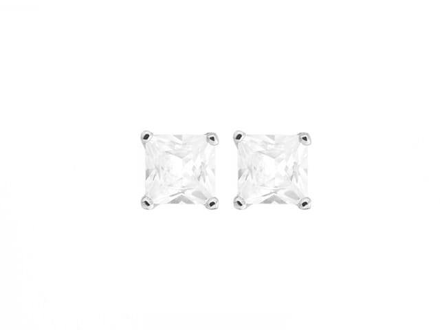 EARRINGS CUBIC ZIRCONIA SQUARE 3MM