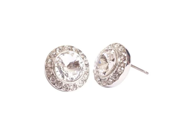 STEEL SAPPHIRE EARRINGS RIVOLI CENTRE STONE RP
