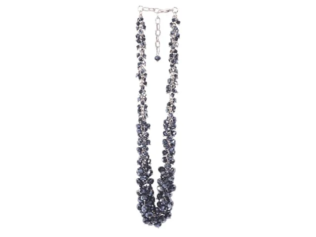 STEEL SAPPHIRE NECKLACE RUFFLE GREY