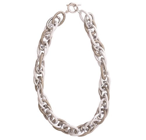 STEEL SAPPHIRE NECKLACE LITE MULTI CHAIN RP