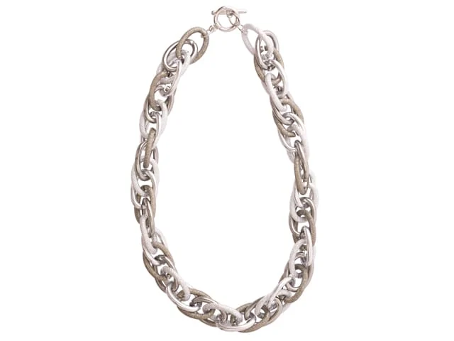 STEEL SAPPHIRE NECKLACE LITE MULTI CHAIN RP