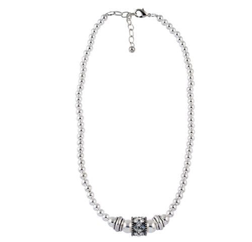 STEEL SAPPHIRE NECKLACE BALL CRYSTAL RH