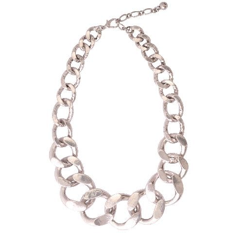 STEEL SAPPHIRE NECKLACE CHUNKY CHAIN RP