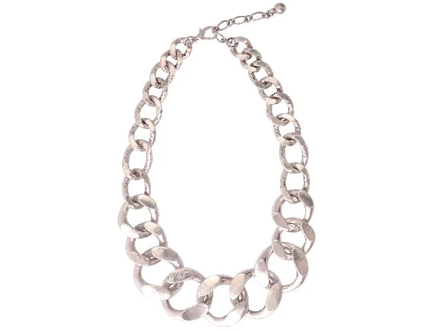 STEEL SAPPHIRE NECKLACE CHUNKY CHAIN RP