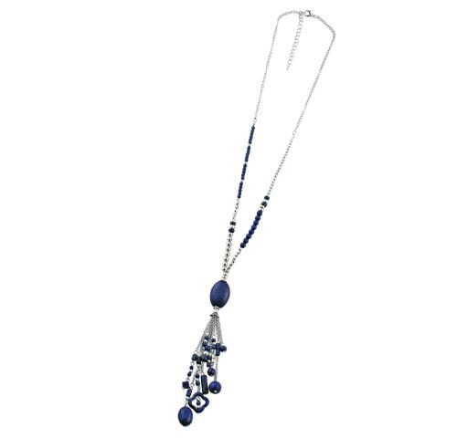 STEEL SAPPHIRE NECKLACE DEMI RHODIUM