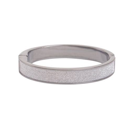 STEEL SAPPHIRE BRACELET GLITTER BANGLE HINGED GUNMETAL
