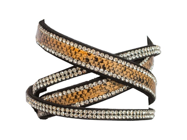STEEL SAPPHIRE BRACELET CARA WRAP SNAKE PRINT TAN