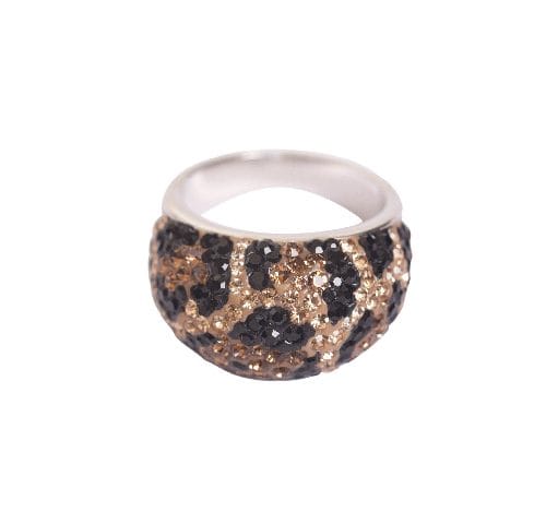 STEEL SAPPHIRE RING PUMA DESIGN CRYSTAL SML