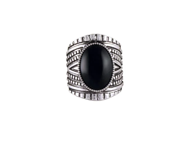 STEEL SAPPHIRE EMMA STRETCH BAND RING