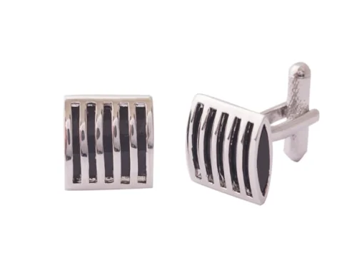 STEEL SAPPHIRE MEN'S BLACK ONYX CUFF LINKS GP