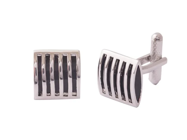 STEEL SAPPHIRE MEN'S BLACK ONYX CUFF LINKS GP