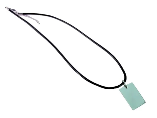 STEEL SAPPHIRE MEN'S PENDANT WITH LEATHER CORD SS
