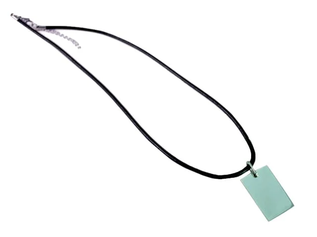 STEEL SAPPHIRE MEN'S PENDANT WITH LEATHER CORD SS