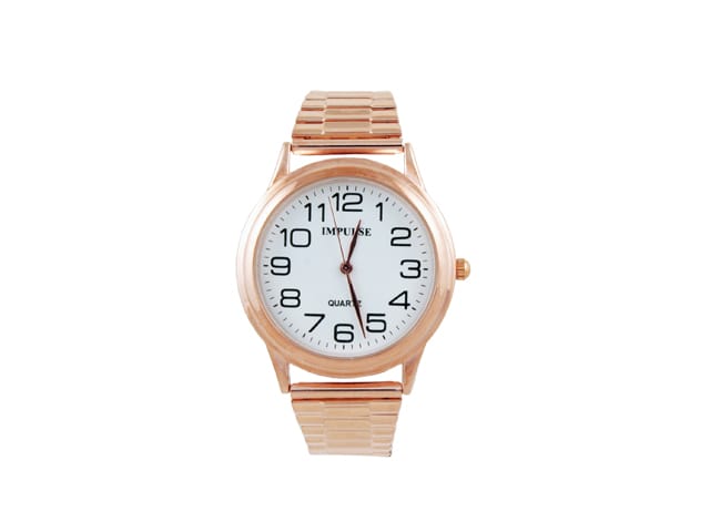 WATCH MENS STRETCH BAND ROSE GOLD
