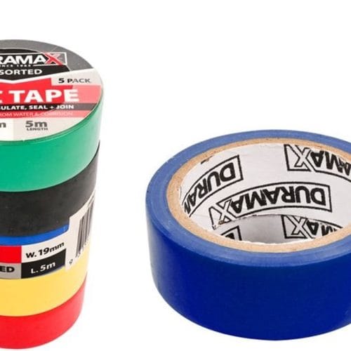 TAPE PVC ASST COLOURS (Pack of 5)