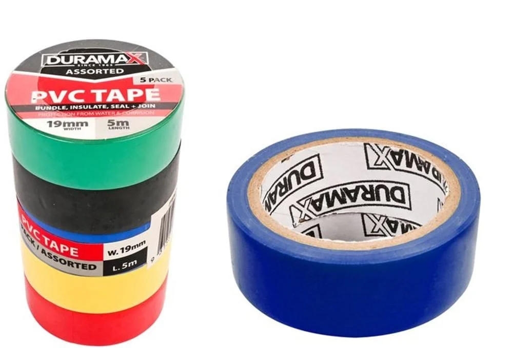 TAPE PVC ASST COLOURS (Pack of 5)